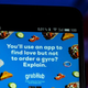Smartphone displaying Grubhub app